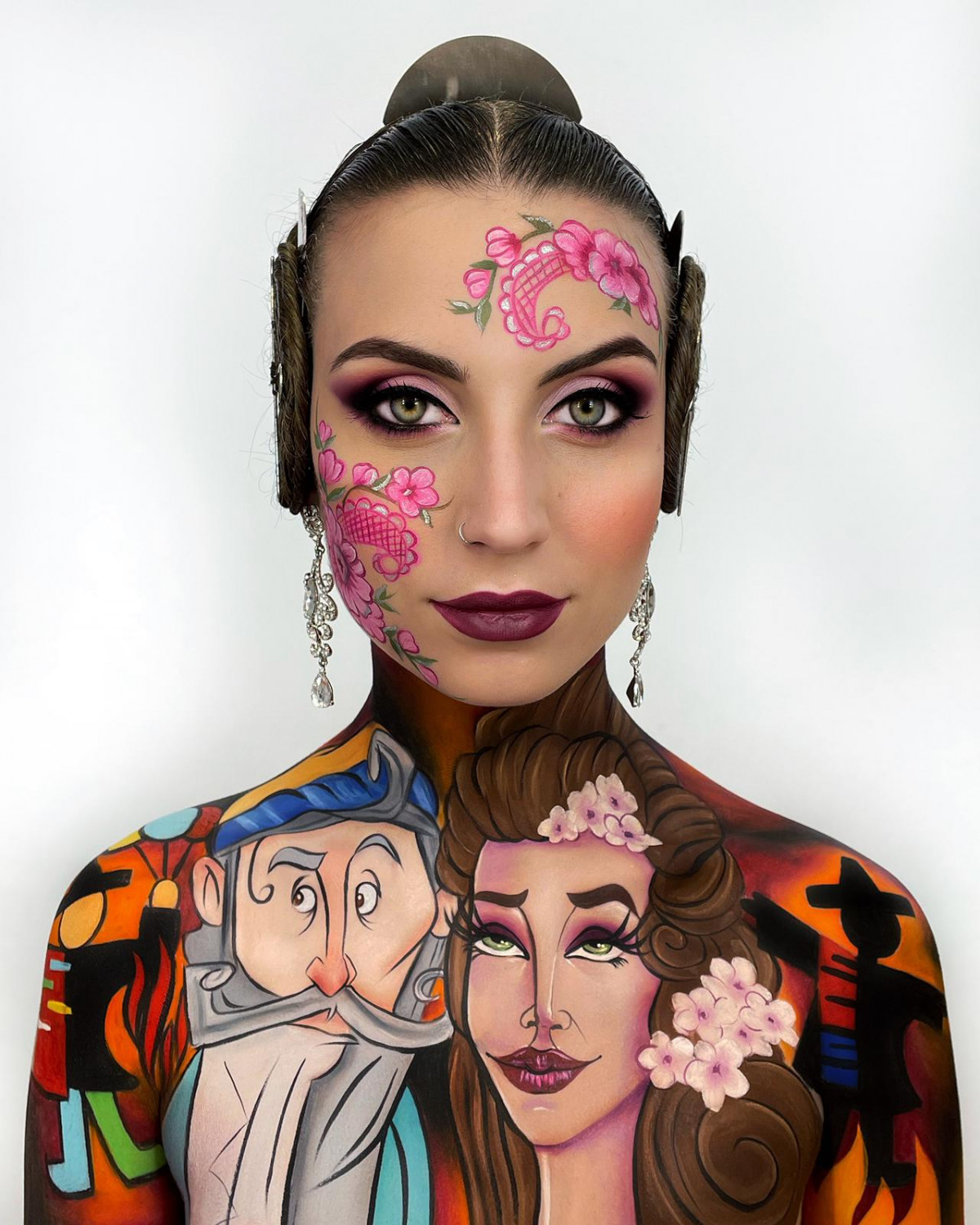Maquillaje de Nuria Adraos sobre Las Fallas