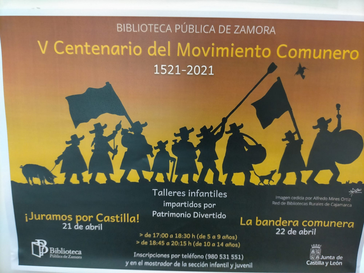 Cartel actos biblioteca zamora comuneros