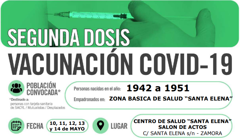Vacunaciu00f3n Santa Elena segunda dodis