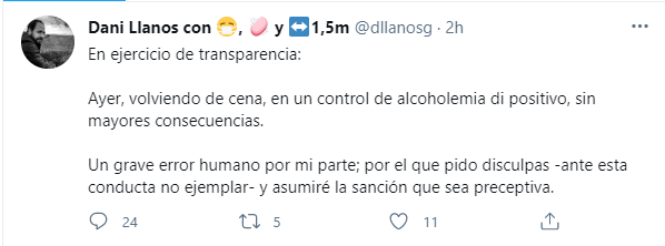 Twitter del concejal de Salamanca Daniel Llanos