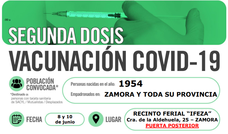 Vacuna covid segunda dosis 1954