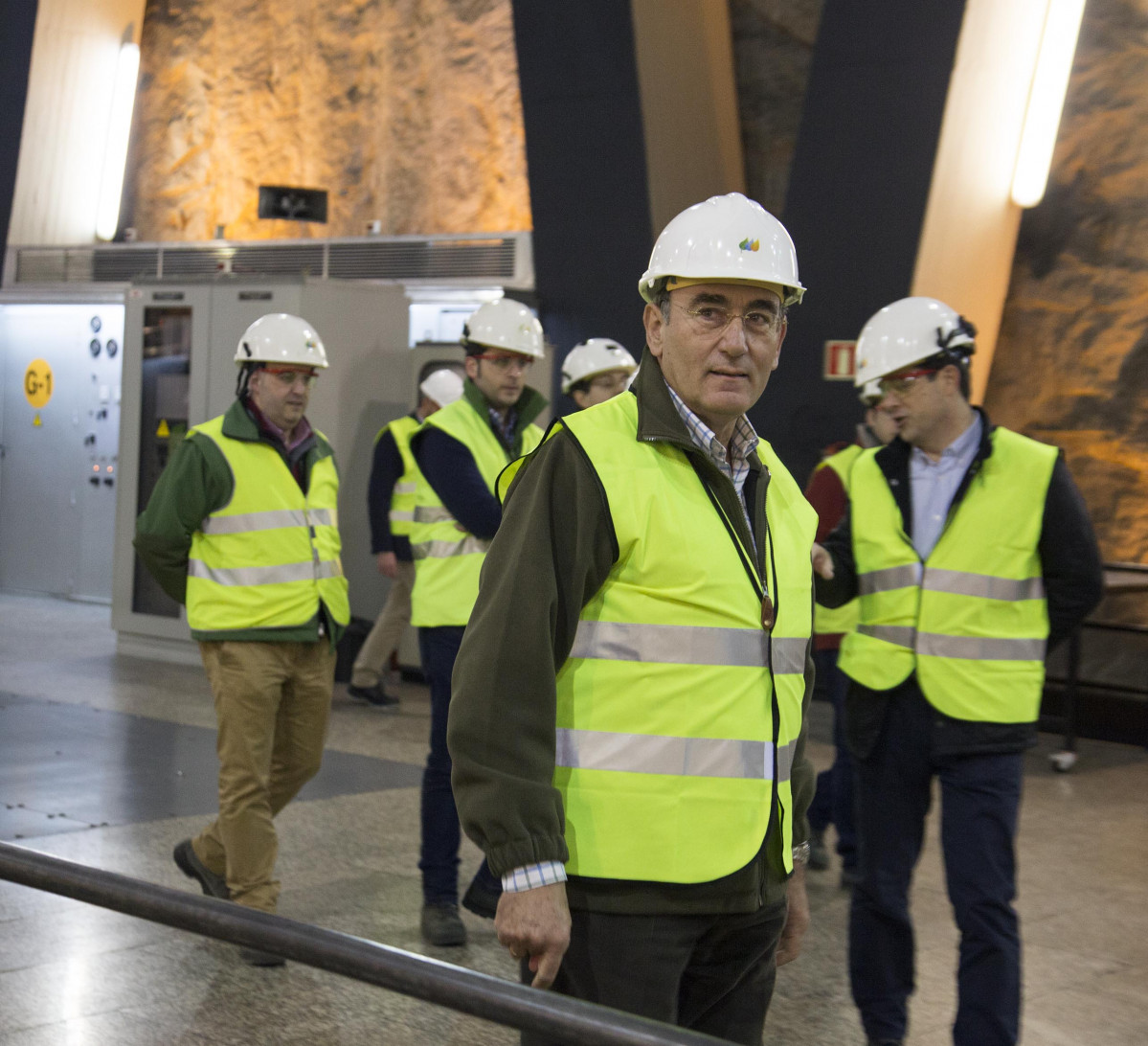 El presidente de Iberdrola, Ignacio Galu00e1n, en la central hidroelu00e9ctrica Aldeadu00e1vila  Salamanca