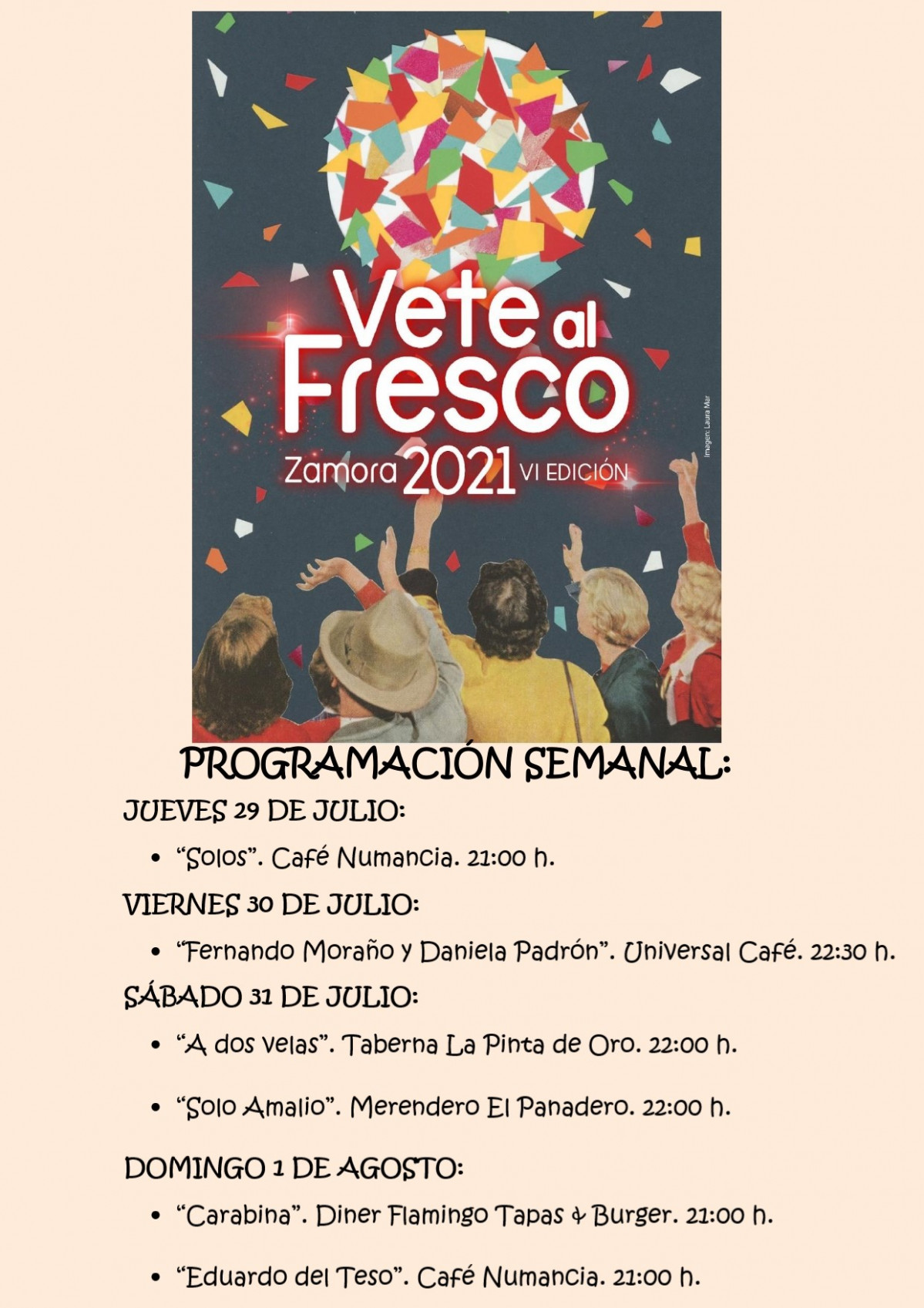 Programa Vete al Fresco 29 julio 1 agosto