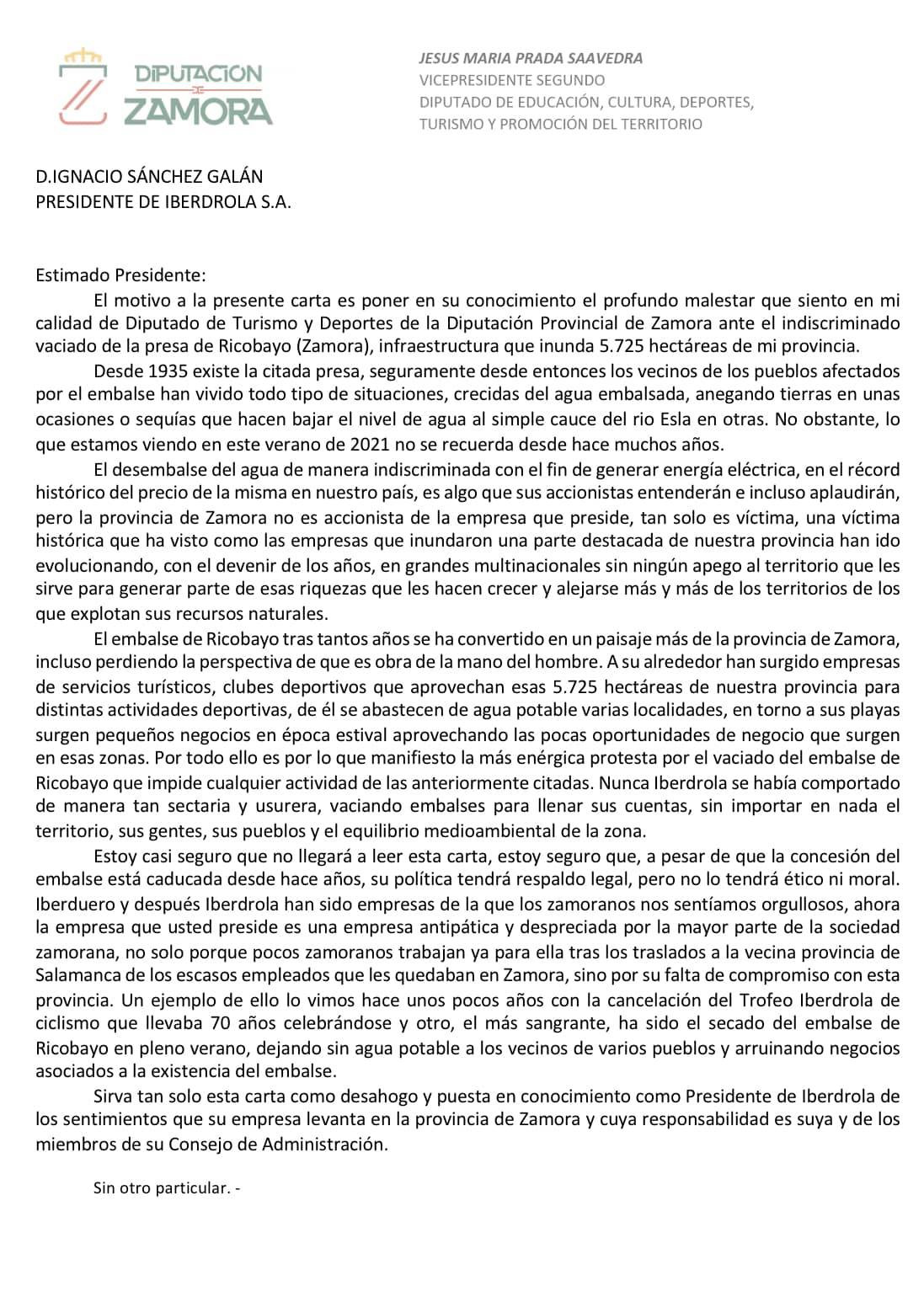 Carta a iberdrola