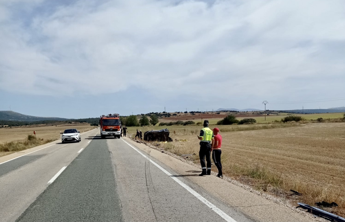 Accidente de tru00e1fico en Valdegeu00f1a (Soria).