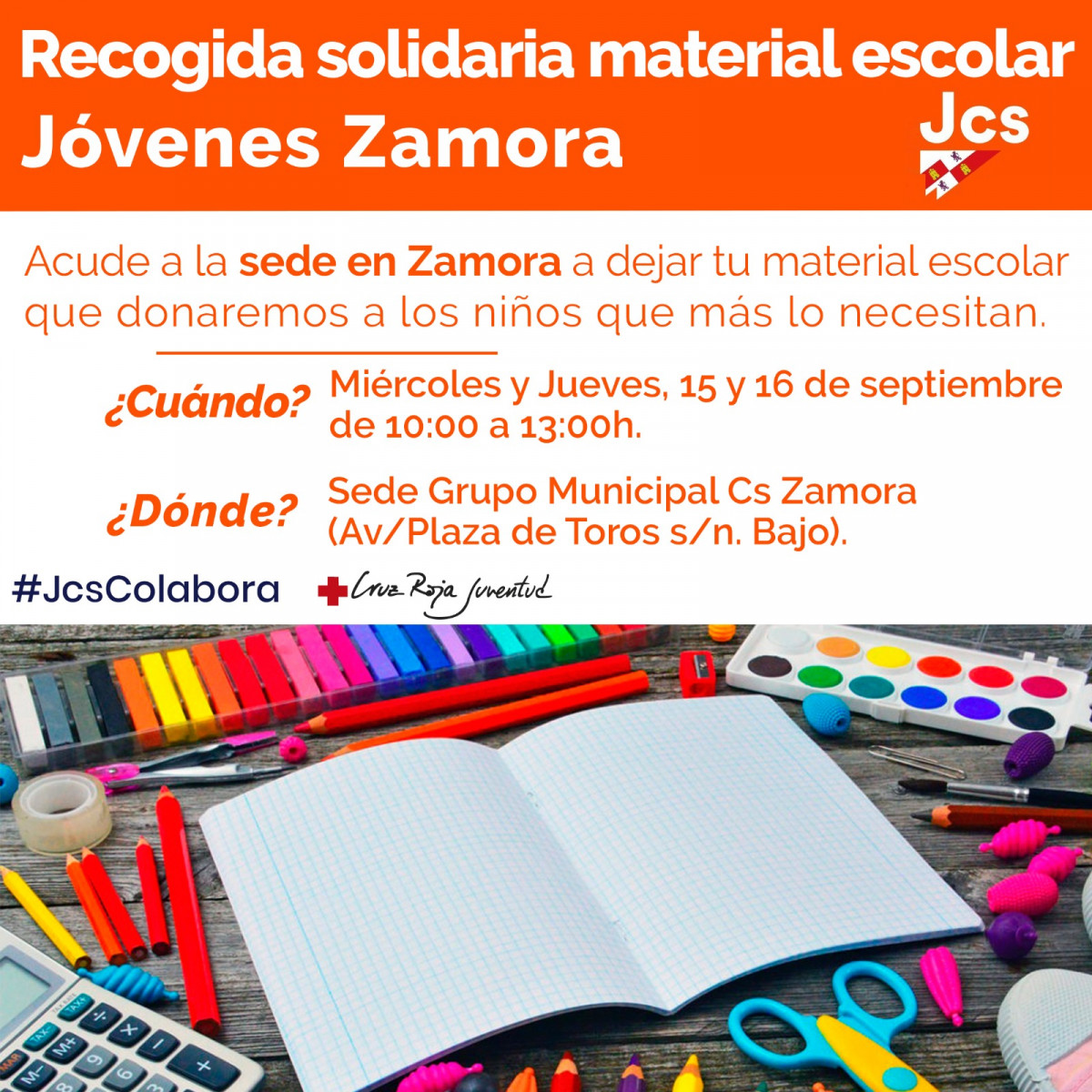 Recogida material escolar JCs Zamora