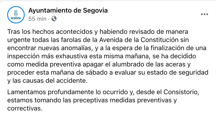 Tweet ayuntamiento de segovia