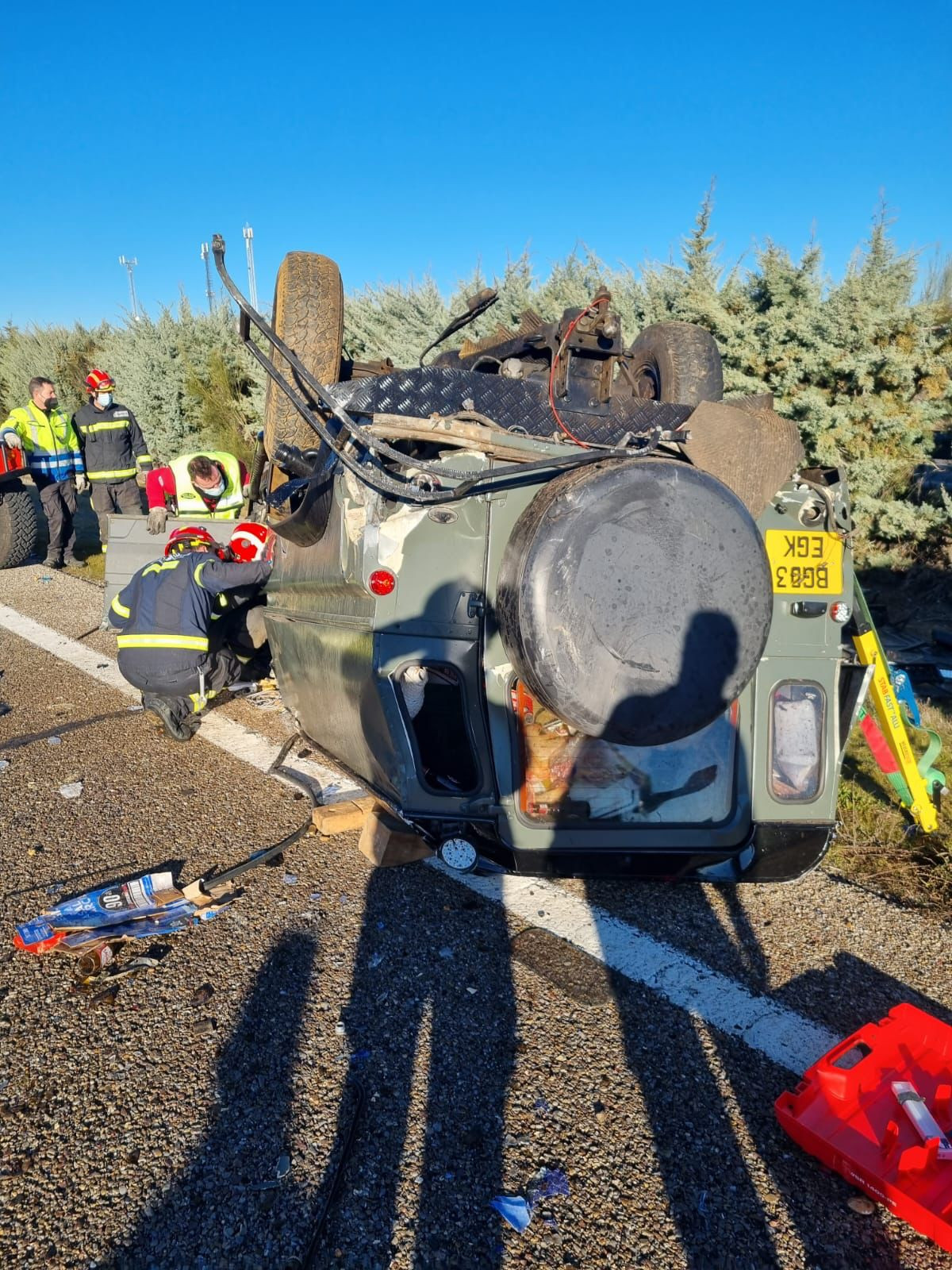 Accidente Zamora coche volcado