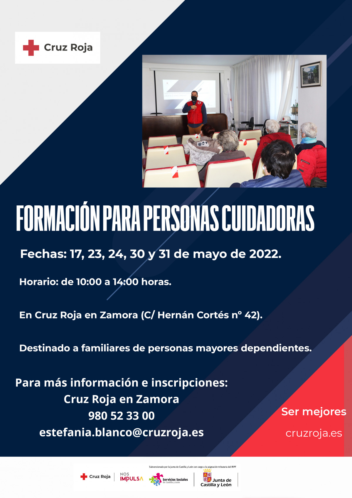 Cartel personas cuidadoras zamora abril 2022