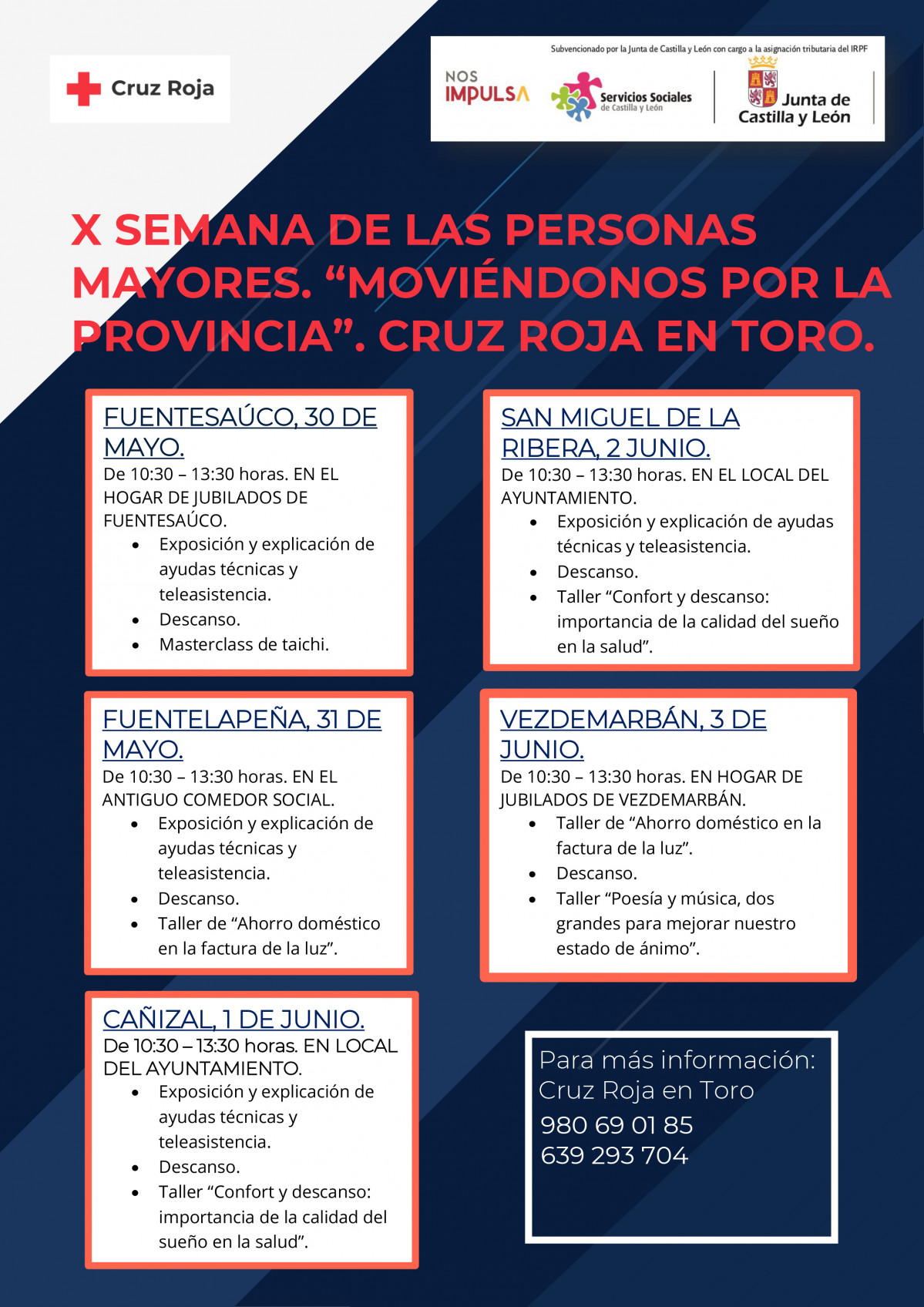 Programa semana de las personas mayores toro 2022