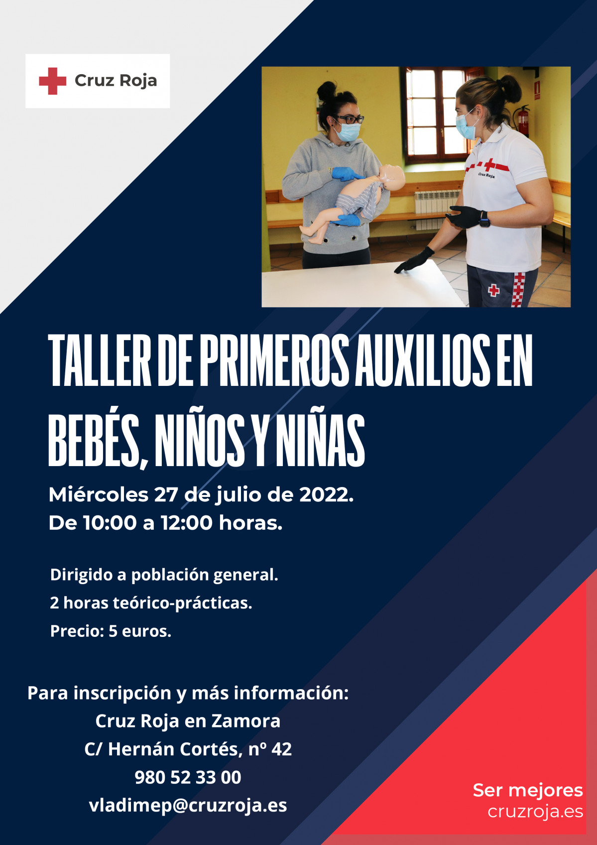 Cartel curso primeros auxilios bebu00e9s julio 2022
