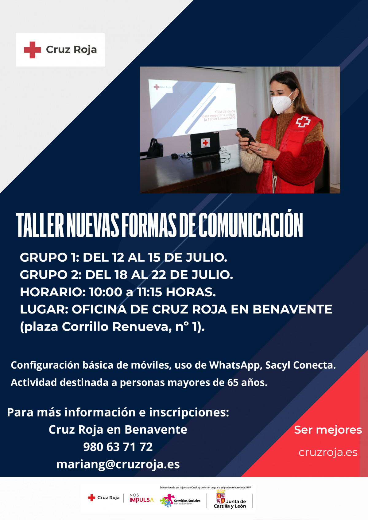 Cartel taller nuevas formas de comunicaciu00f3n julio Benavente 2022