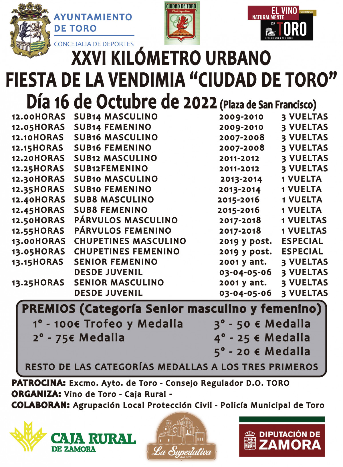 Km urbano horas de salida 2022