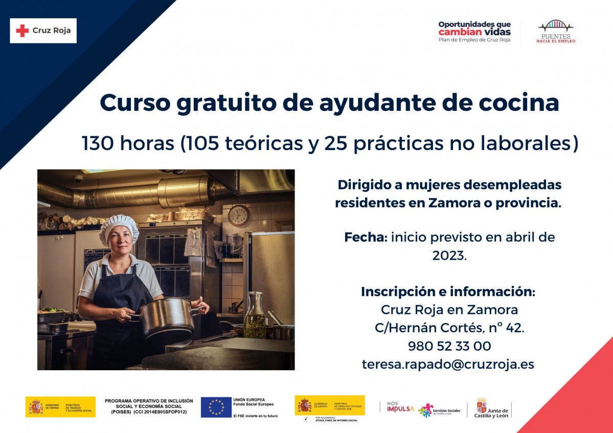 Curso empleo ayudante de cocina marzo 2023