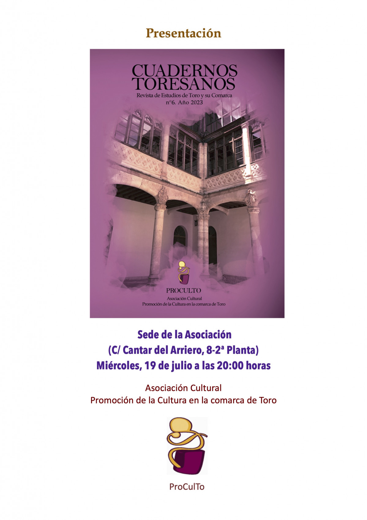 Cartel presentaciu00f3n Cuadernos Toresanos 6