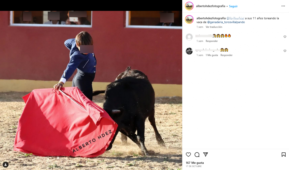 Instagram menor 11 au00f1os Zamora