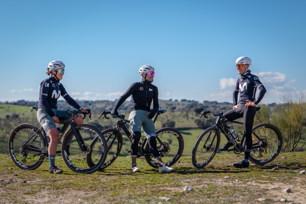 Cobos, Torà, Valverde   Movistar Team Gravel Squad